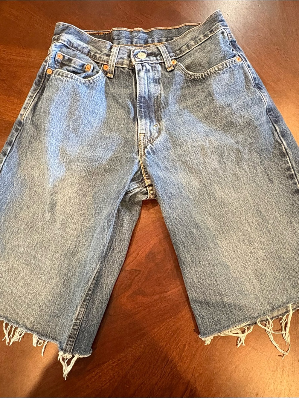 Levi’s 578 Baggy Cut Off Denim Shorts W29 Light Wash Frayed Raw Hem Y2K